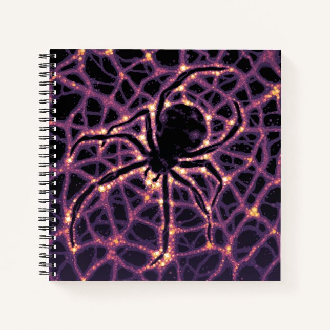Spider Cosmic Web, Halloween Galaxie der Horror Notizbuch (Vorderseite)