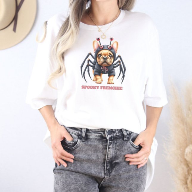 Spider Costume Frenchie Pup Halloween  T-Shirt (Von Creator hochgeladen)