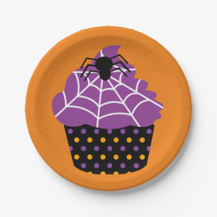 Spider cupcake Halloween Pappteller
