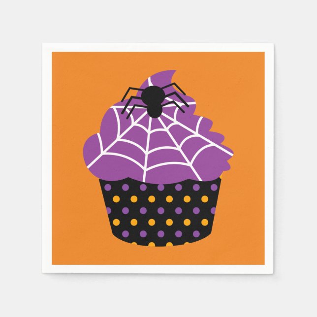 Spider cupcake Halloween Serviette (Vorderseite)
