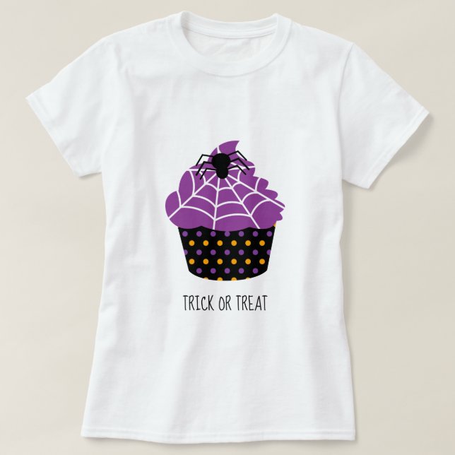 Spider cupcake Halloween Thema T-Shirt (Design vorne)