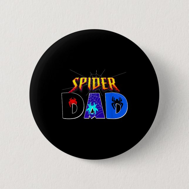 Spider-Daddy-Shirt Geburtstag Vatertag Halloween C Button (Vorderseite)