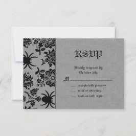 Spider Damask auf grauem Linen UAWG RSVP Karte