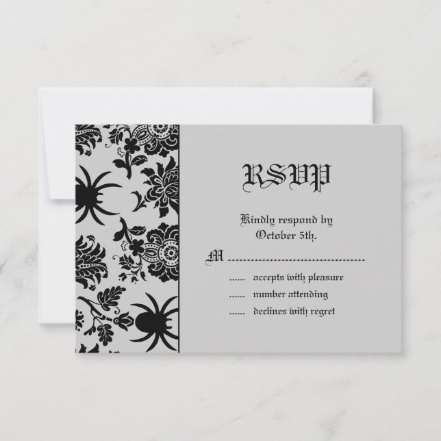 Spider Damask UAWG RSVP Karte (Vorderseite)