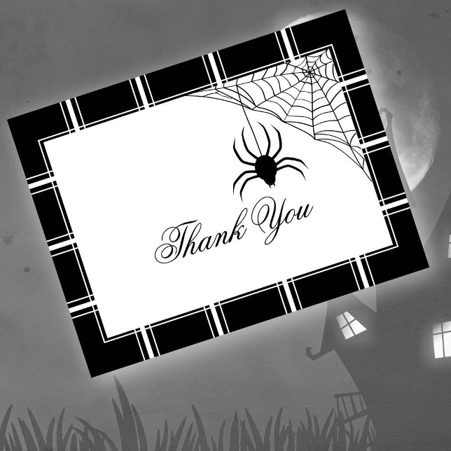 Spider Danke Halloween Black Postkarte (Von Creator hochgeladen)