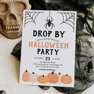 Spider Drop by Funny Halloween Party Einladung