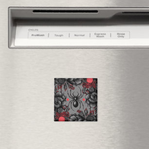 Spider Floral Design Gotischer Stil Magnet