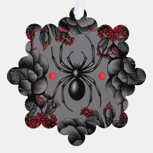 Spider Floral Design Gotischer Stil Ornament Karte (Vorderseite)