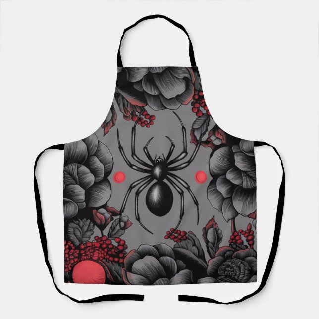 Spider Floral Design Gotischer Stil Schürze (Vorderseite)