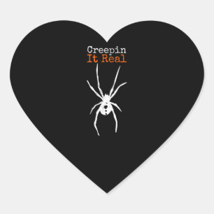 Spider G Funny Halloween Costume - Creepin It Real Herz-Aufkleber