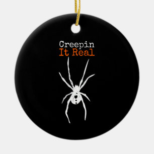 Spider G Funny Halloween Costume - Creepin It Real Keramik Ornament