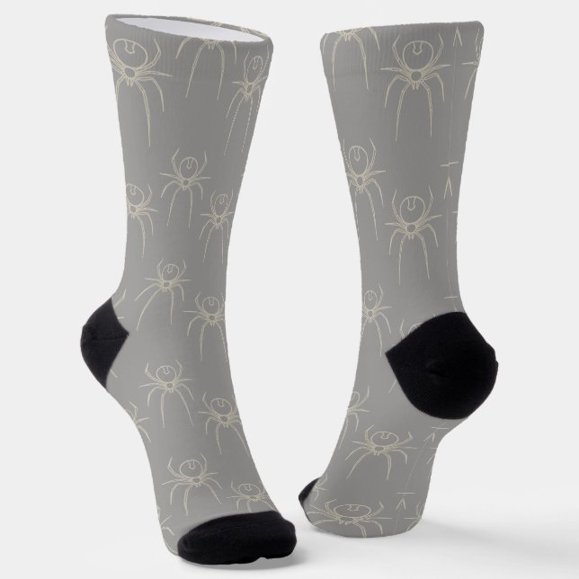 Spider - Ghost Gray und Bone White Socken (Gewinkelt)