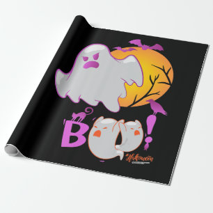 Spider Gift Boo Ghost Bats Spider Creepy Halloween Geschenkpapier