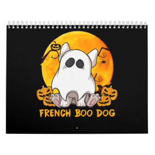 Spider Gift French Boo Bulldog mit Kürbisspinne Kalender