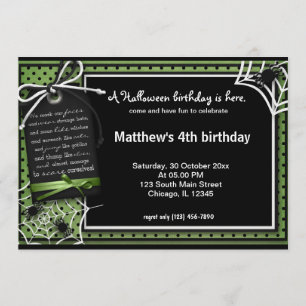 Spider Halloween Geburtstag Einladung