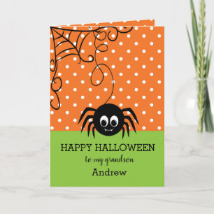 Spider Halloween Grandson Karte