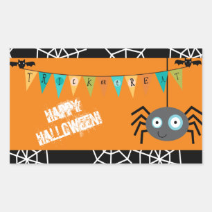 Spider Halloween Kids Rechteckiger Aufkleber