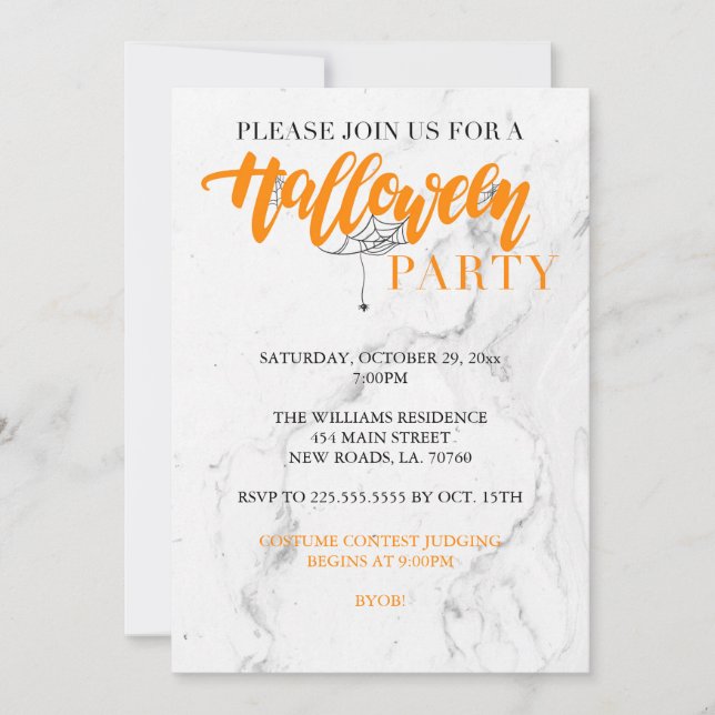 Spider Halloween-Party Einladung (Vorderseite)