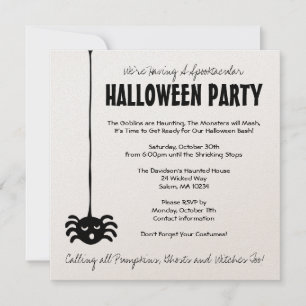 Spider Halloween-Party Einladung - Platz
