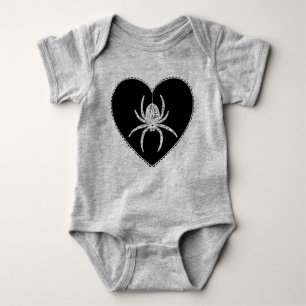 Spider Heart Baby Strampler