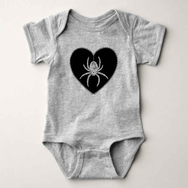 Spider Heart Baby Strampler (Vorderseite)