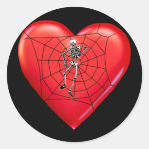 Spider Heart Runder Aufkleber