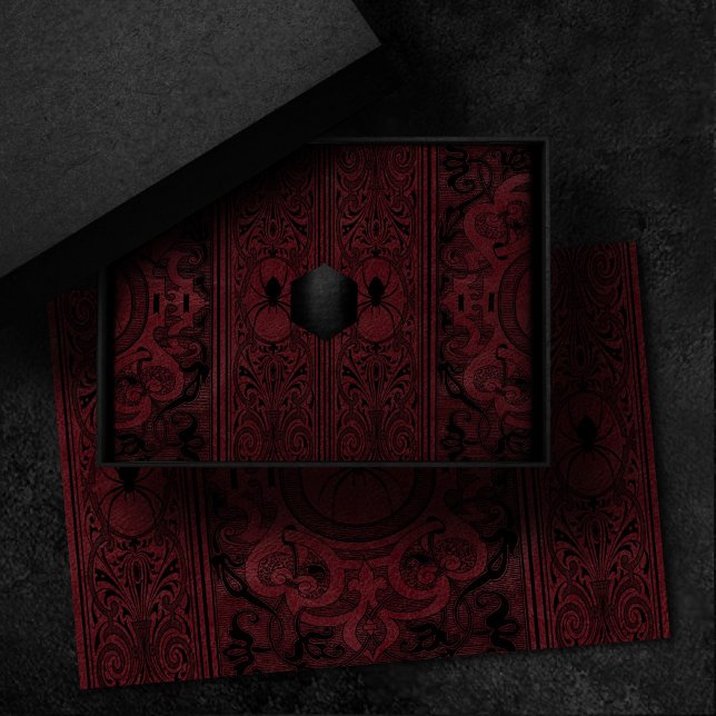 Spider Hexe | Dark Red Fantasy Spiderweb Geblüht Seidenpapier (Von Creator hochgeladen)