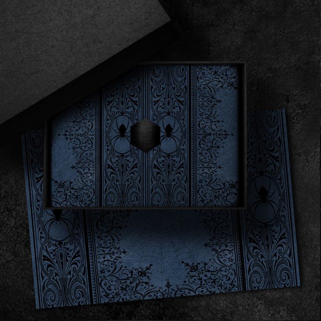 Spider Hexe | Dusty Slate Blue Spiderweb Geblüht Seidenpapier (Von Creator hochgeladen)