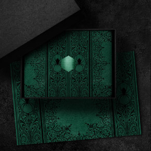 Spider Hexe Emerald Green Spiderweb Geblüht Seidenpapier