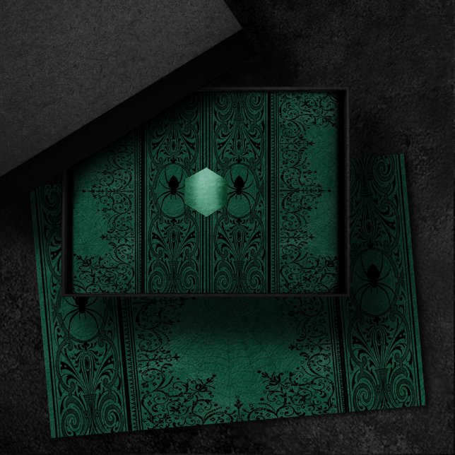 Spider Hexe | Emerald Green Spiderweb Geblüht Seidenpapier (Von Creator hochgeladen)