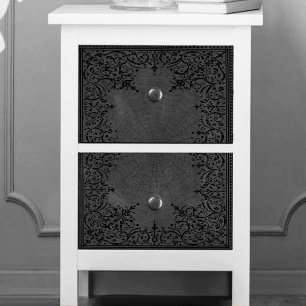 Spider Hexe   Graue Fantasy Spiderweb Geblüht Seidenpapier