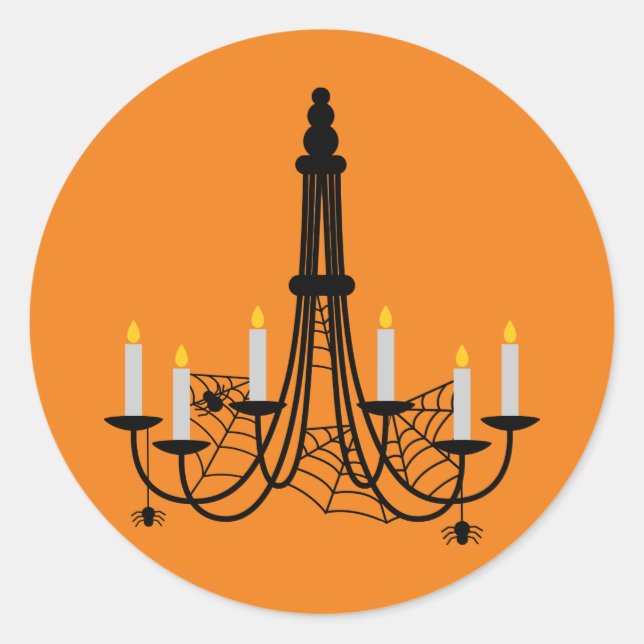 Spider Kronleuchter Halloween gothic Runder Aufkleber (Vorderseite)
