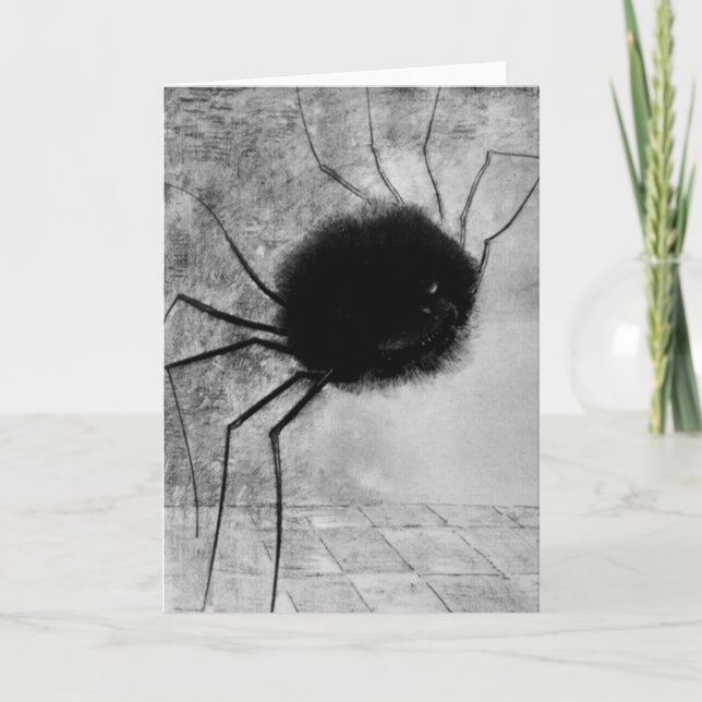 Spider lächeln von Odilon Redon, Vintages Hallowee Karte (Vorderseite)