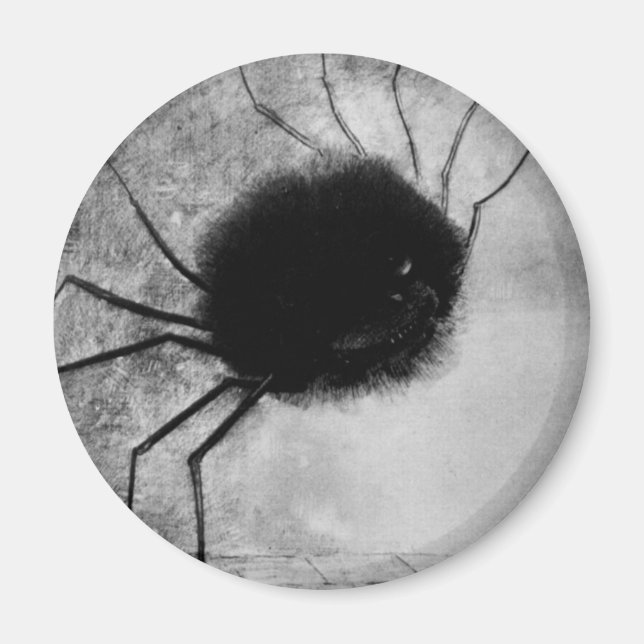 Spider lächeln von Odilon Redon, Vintages Hallowee Magnet (Vorne)