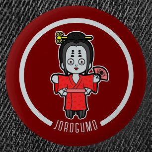 Spider Lady Jorogumo   Japanisch Yokai Button