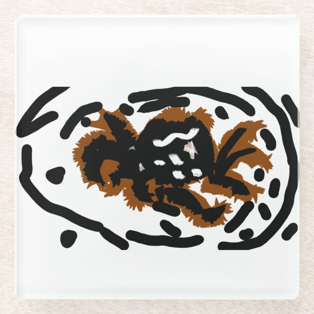 Spider Latte Liebe Glasuntersetzer (Vorderseite)