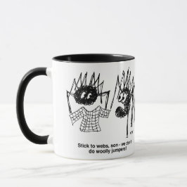 Spider macht einen Jumper anstelle eines Web Tasse