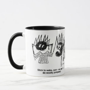 Spider macht einen Jumper anstelle eines Web Tasse