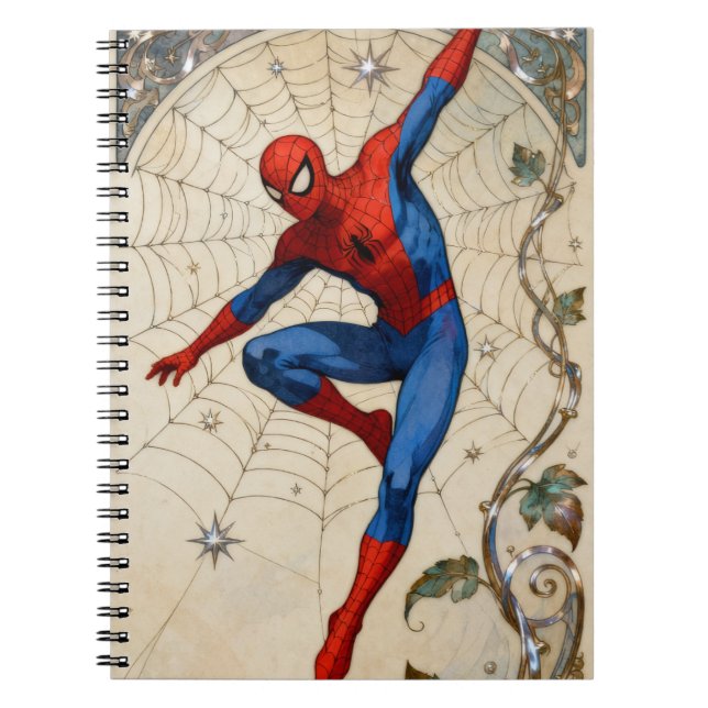 Spider Man Art Nouveau Notizblock (Vorderseite)