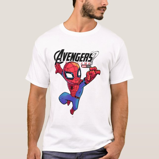 Spider-Man – Chibi Marvel Superhero Art T-Shirt (Vorderseite)
