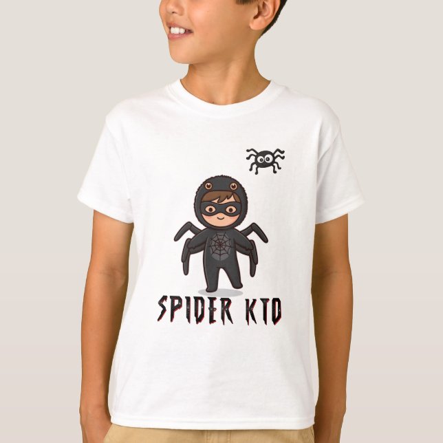 Spider Man Kid Cartoon | Cute Spidey on the Back T-Shirt (Vorderseite)