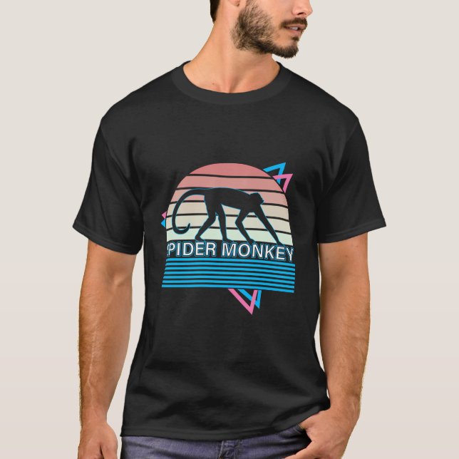 Spider Monkey Retro gefährdeter Affe T-Shirt (Vorderseite)