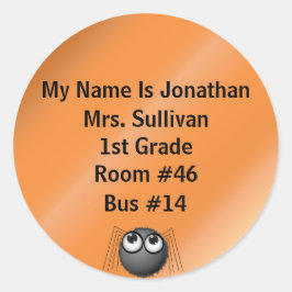 Spider Nametag Runder Aufkleber