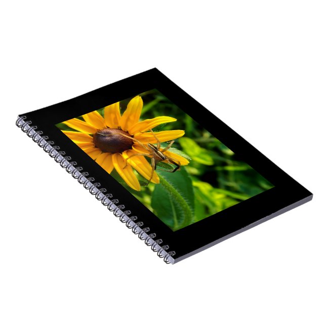 Spider on a Sunflower 6.5x8.57 Spiral Notebook Notizblock (Rechte Seite)