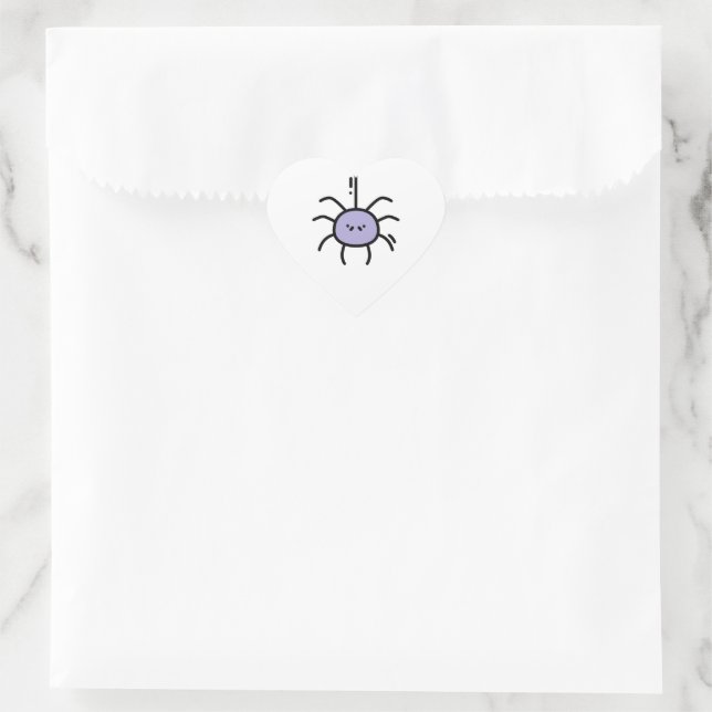 Spider Purple Herz-Aufkleber (Tasche)