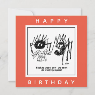 Spider sagt "Stick to Webs" Cartoon. Karte