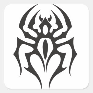 Spider Tribal Tattoo Quadratischer Aufkleber