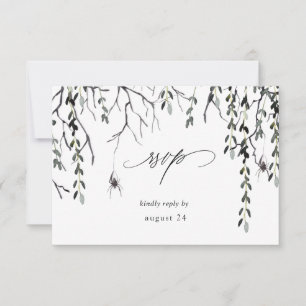 Spider & Twigs Halloween w Meal UAWG White RSVP Karte