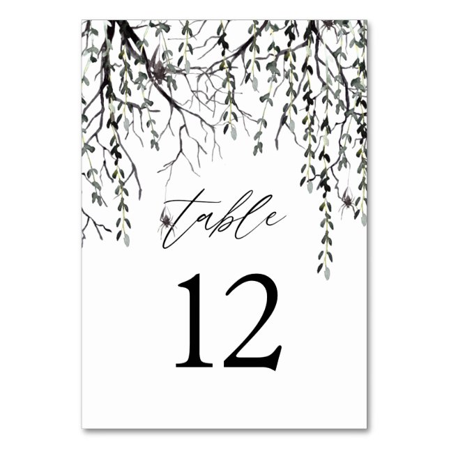 Spider & Twigs Halloween-White Tischnummer (Vorderseite)