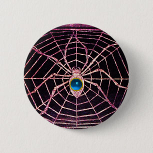 SPIDER UND WEB Blue Sapphire Black Button